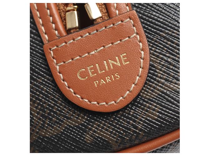 Céline Bolsa 2-Way Celine Triomphe Marrom Preto - vista 4
