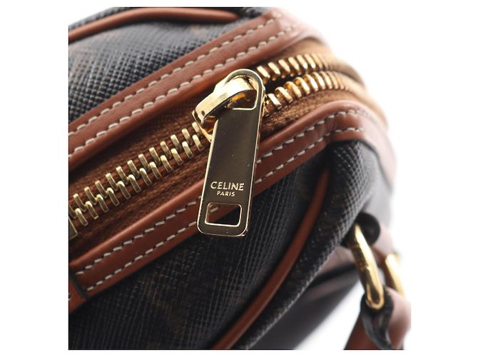Céline Bolsa 2-Way Celine Triomphe Marrom Preto - vista 5