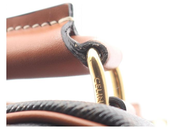 Céline Bolsa 2-Way Celine Triomphe Marrom Preto - vista 6