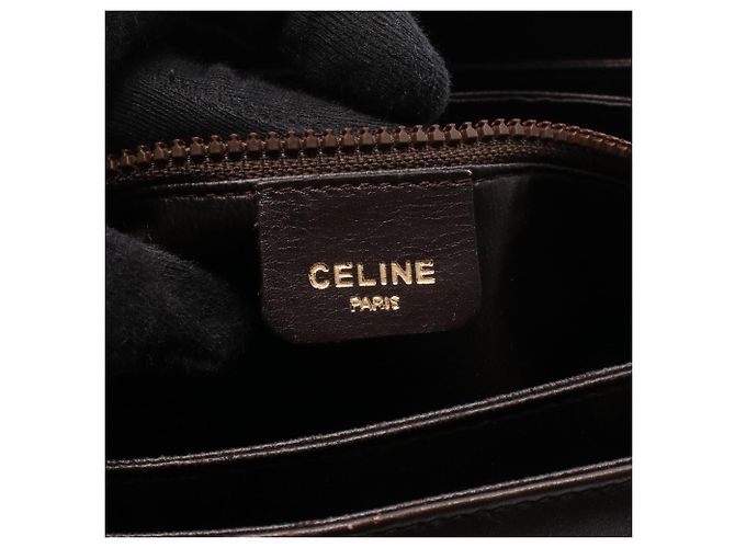 Céline Bolsa de mão Celine em couro castanho Marrom - vista 4