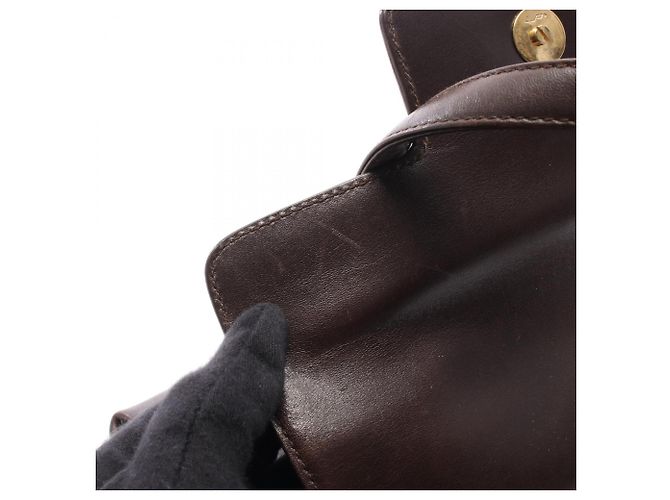 Céline Bolsa de mão Celine em couro castanho Marrom - vista 5