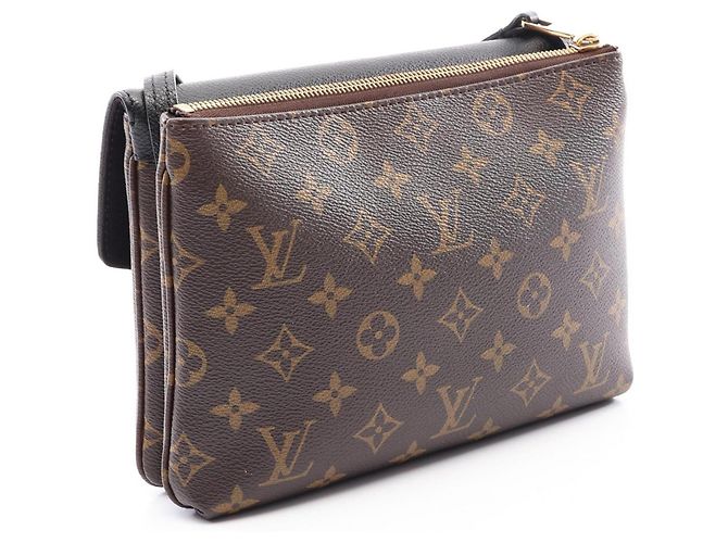 Bolsa de Ombro Louis Vuitton Twice Monogram Noir Marrom Preto - vista 2