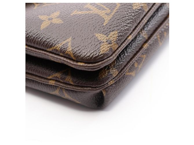 Bolsa de Ombro Louis Vuitton Twice Monogram Noir Marrom Preto - vista 7