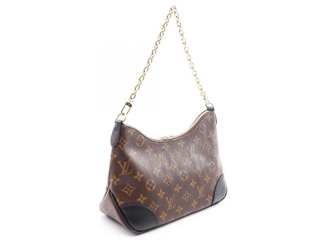 Borsa Louis Vuitton Boulogne NM Monogram Noir Marrone Nero - vista 2