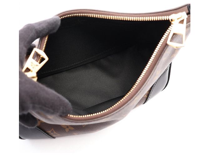 Borsa Louis Vuitton Boulogne NM Monogram Noir Marrone Nero - vista 3