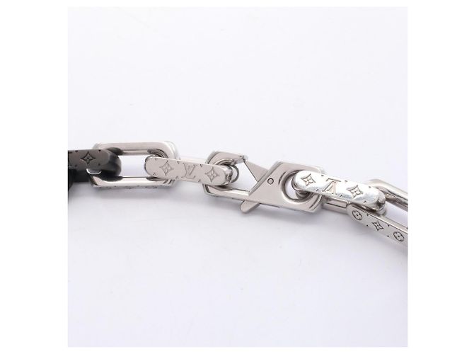Louis Vuitton Collier Monogram Chain Necklace Negro Plata - vista 3