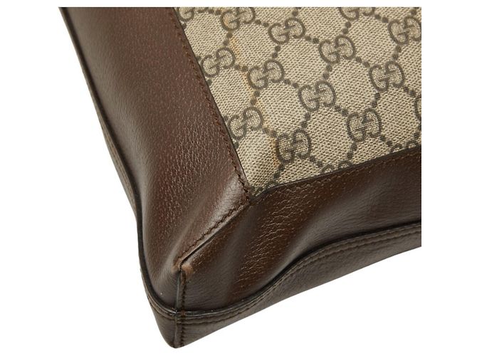 Borsa Tote Gucci GG Supreme Ophidia Marrone Beige - vista 7