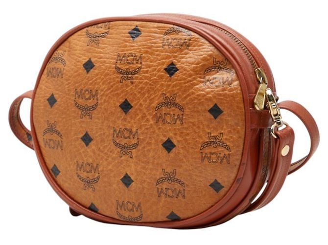 MCM Visetos Schultertasche aus braunem Leder - Ansicht 2