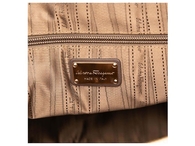 Borsa Tote Salvatore Ferragamo Vara Chain Marrone - vista 5