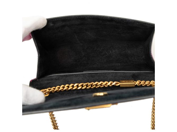 Autre Marque Borsa a tracolla con catena Saint Laurent Kate Porpora - vista 4