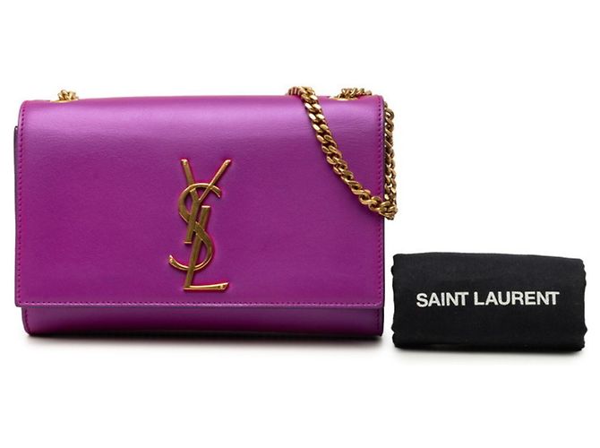 Autre Marque Borsa a tracolla con catena Saint Laurent Kate Porpora - vista 7