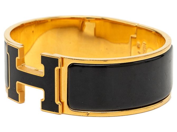 Hermès Hermes Clic Clac H GM Charm-Armband Schwarz Golden - Ansicht 2