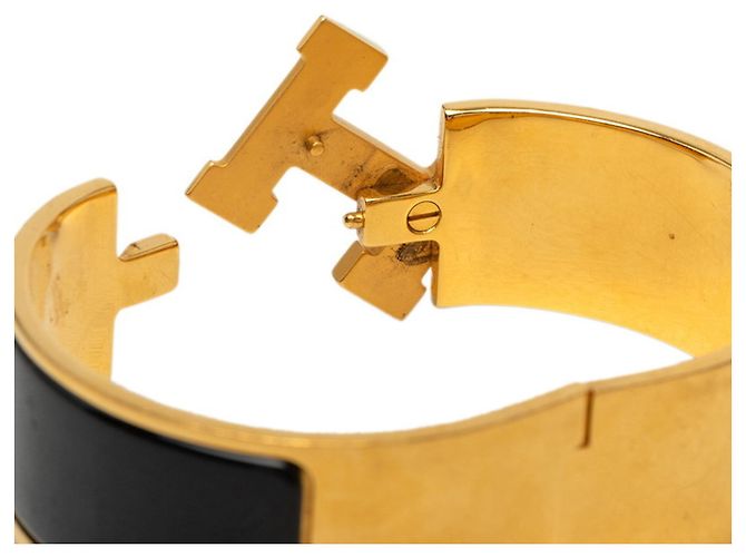Hermès Hermes Clic Clac H GM Charm-Armband Schwarz Golden - Ansicht 4