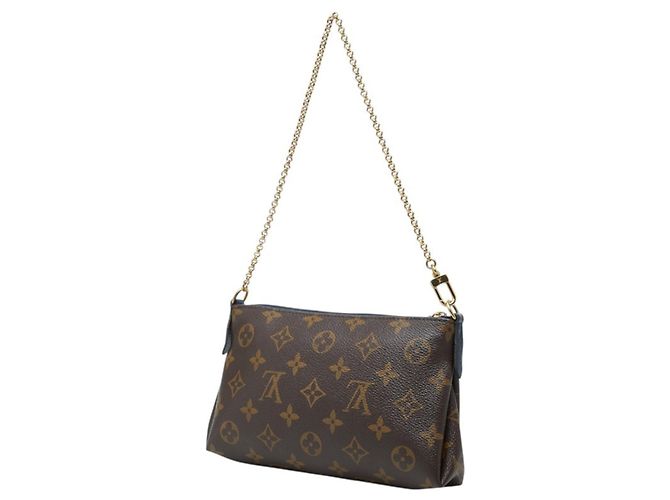 Borsa a spalla clutch Louis Vuitton Monogram Pallas Marrone Blu navy - vista 2