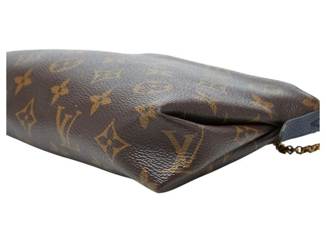 Borsa a spalla clutch Louis Vuitton Monogram Pallas Marrone Blu navy - vista 4