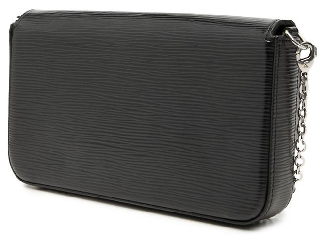 Louis Vuitton Epi Pochette Felicie Portafoglio Borsa a Tracolla con Catena Nero - vista 2