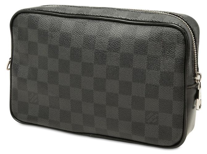 Louis Vuitton Damier Graphite Pochette Kasai Clutch Bag Nero - vista 2