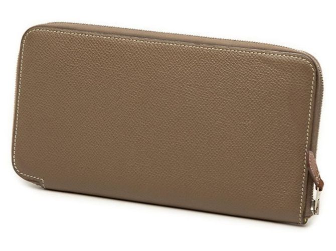 Hermès Hermes Azap Silkui Sangles Round Zip Long Wallet Brown Taupe - view 2