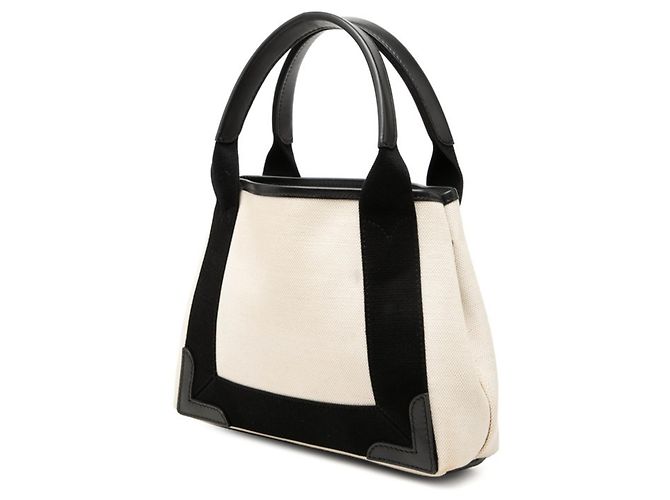 Borsa Balenciaga Cabas XS Navy Nero Bianco - vista 2