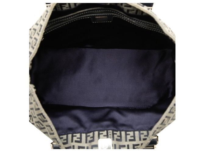 Borsa Fendi Zucchino Beige Blu navy - vista 4