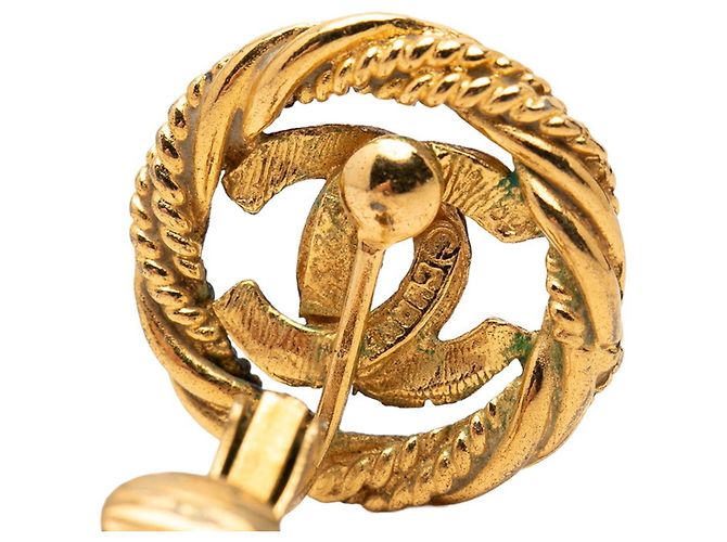 Chanel Coco Mark Round Twist Ohrringe Golden - Ansicht 3