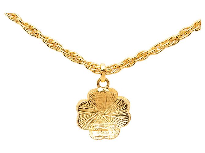 Timeless Chanel Coco Mark Kleeblatt Kettenhalskette Anhänger Golden - Ansicht 2