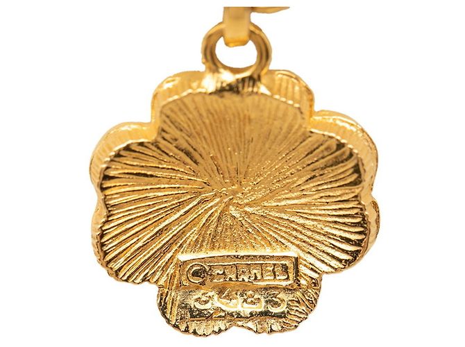 Timeless Chanel Coco Mark Kleeblatt Kettenhalskette Anhänger Golden - Ansicht 3