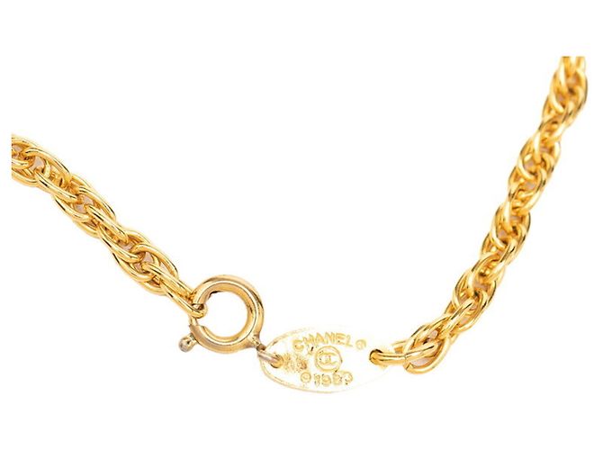 Timeless Chanel Coco Mark Kleeblatt Kettenhalskette Anhänger Golden - Ansicht 5