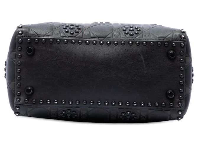 Autre Marque Dior Black Medium Ultra Matte Calfskin Cannage Studded Supple Lady Dior Nero - vista 3