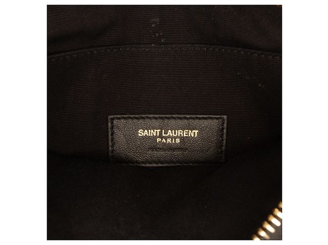 Autre Marque Saint Laurent Black Chevron Grain De Poudre Monogram Bill Pouch Nero - vista 5