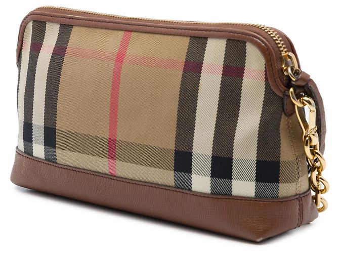 Borsa Satchel Convertibile Derby Abingdon Burberry in Tela House Check Marrone - vista 2