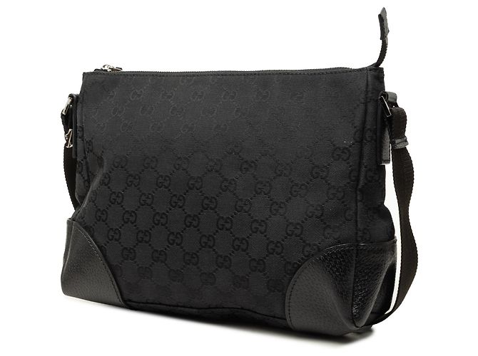 Borsa a tracolla Gucci in canvas GG nero - vista 2