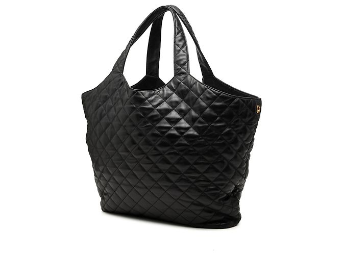 Autre Marque Saint Laurent Icare Shopping Tote Maxi aus gestepptem Lammleder in Schwarz - Ansicht 2