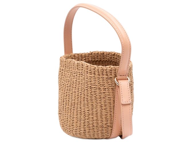 Sac Panier Chloé Beige Mifuko Mini en Raphia avec Médaille Cheval - vue 2