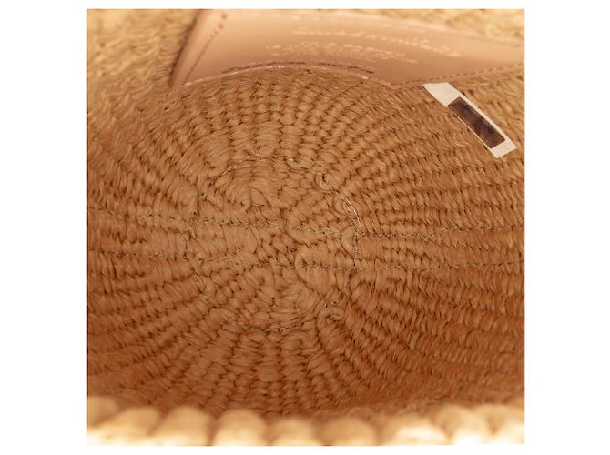 Sac Panier Chloé Beige Mifuko Mini en Raphia avec Médaille Cheval - vue 4