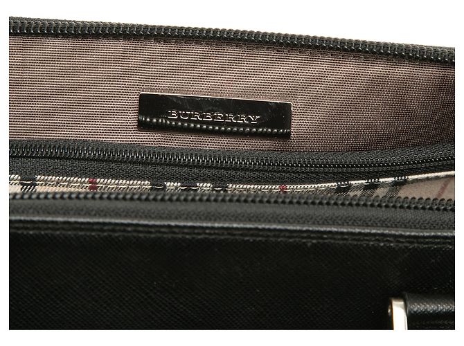 Borsa Burberry in pelle nera con tasca anteriore Nero - vista 5