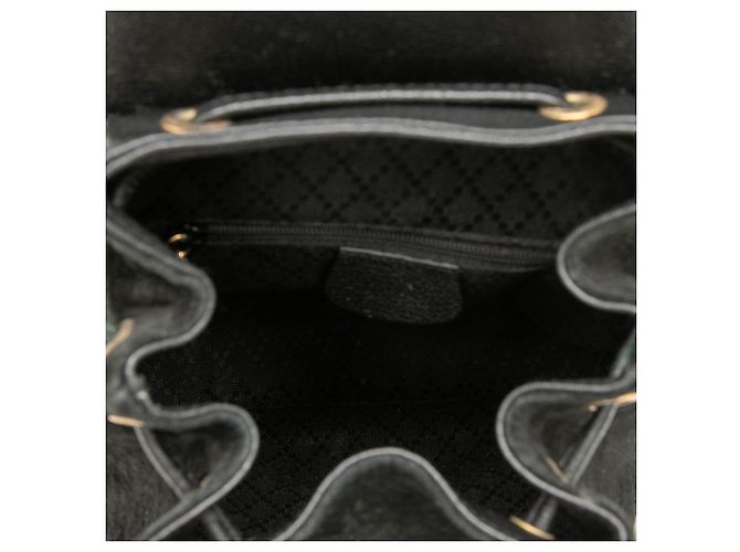 Gucci Black Suede Bamboo Drawstring Backpack - view 4
