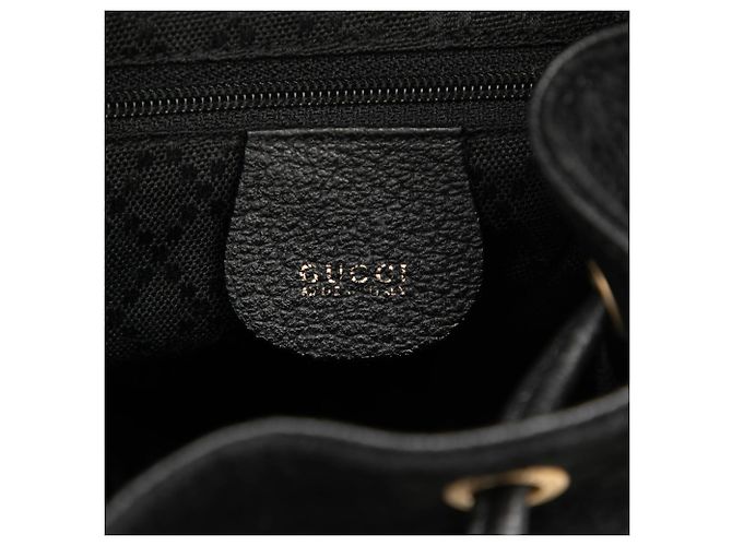 Gucci Black Suede Bamboo Drawstring Backpack - view 5