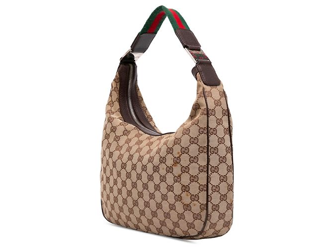 Gucci Pop Schultertasche Medium aus GG Canvas beige - Ansicht 2