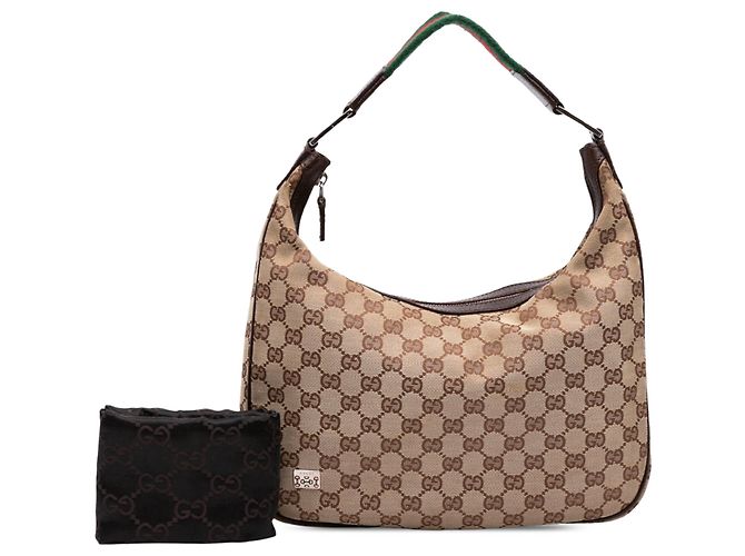 Gucci Pop Schultertasche Medium aus GG Canvas beige - Ansicht 7