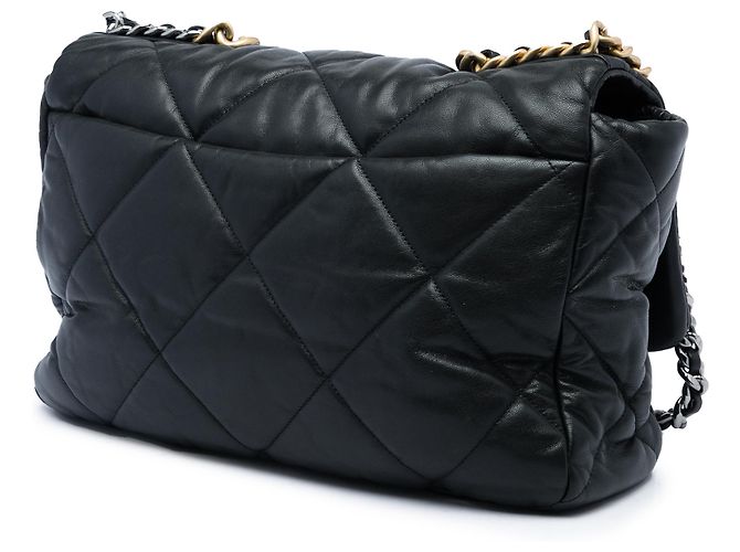 Chanel Black Maxi Lambskin 19 Flap Negro - vista 2