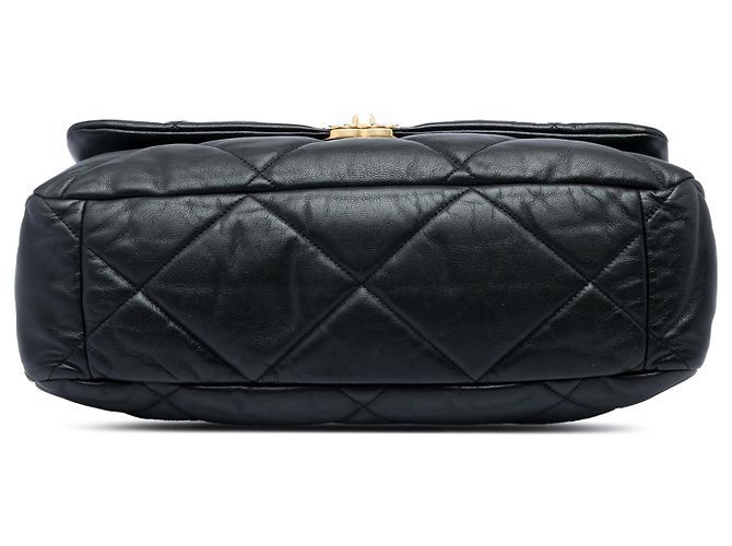 Chanel Black Maxi Lambskin 19 Flap Negro - vista 3