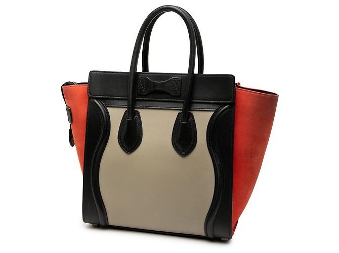 Céline Celine Beige Micro Tricolor Leather Luggage Tote - vista 2