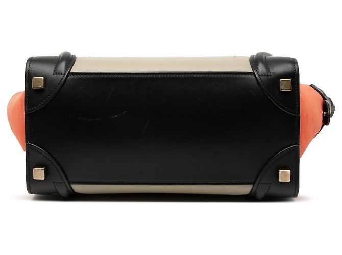 Céline Celine Beige Micro Tricolor Leather Luggage Tote - vista 3