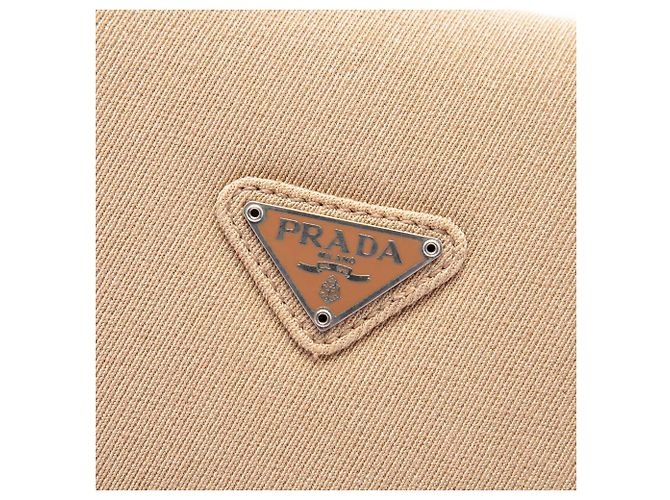 Prada Schultertasche aus beigem Canvas mit Resinkette - Ansicht 5