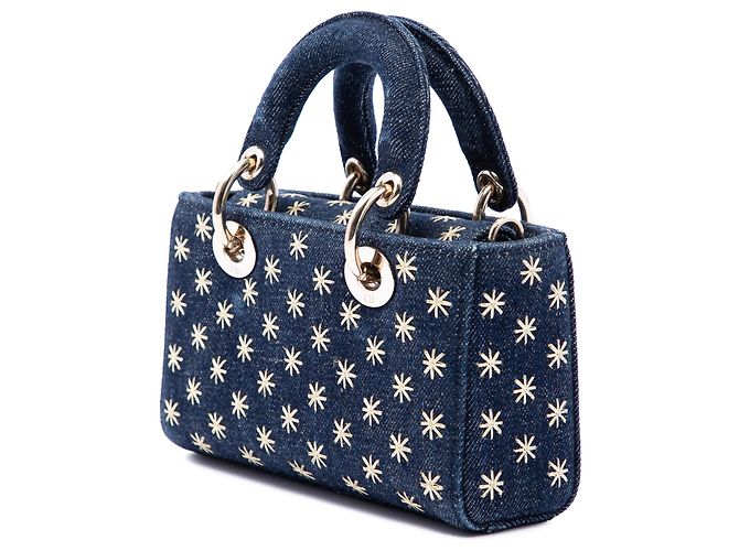 Autre Marque Dior Blue Micro Star Embroidered Denim Lady D Joy Azul - vista 2