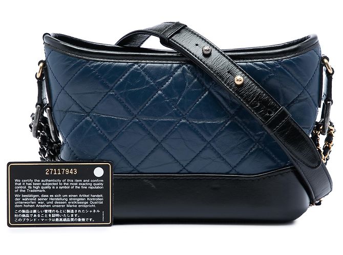 Chanel Blue Small Bicolor Aged Calfskin Gabrielle Crossbody Azul - vista 6
