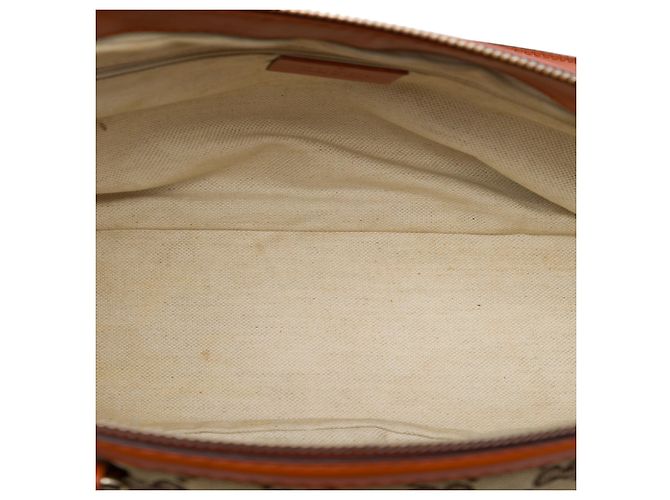 Borsa Satchel Gucci Sukey in tela GG beige - vista 4