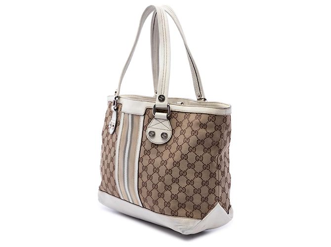Borsa Tote Gucci Beige Small GG Canvas Web Libeccio Sunset - vista 2