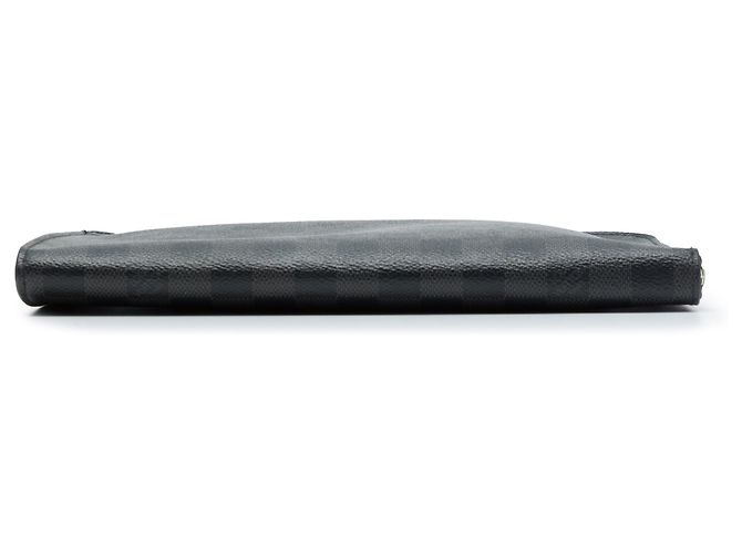 Louis Vuitton Black Damier Graphite Pochette Jour MM Nero - vista 3